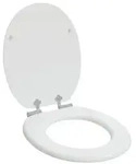 vidaXL Soft-Close Toilettensitz Wei&szlig; 44 x 38 cm MDF-Platte