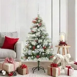vidaXL K&uuml;nstlicher Weihnachtsbaum Gr&uuml;n und Wei&szlig; 150 cm