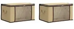 vidaXL Aufbewahrungsbox mit transparentem Seitenfenster 2 pcs Creme