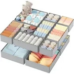 Schubladen Organizer Aufbewahrungsbox Stoff 12er Set Hellgrau