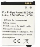 Akku passend f&uuml;r Philips Avent SCD530, Li-Ion, 3,7V, 1000mAh, 3,7Wh