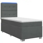 vidaXL Boxspringbett mit Matratze Dunkelgrau 100 x 200 cm Stoff