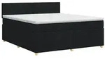vidaXL Boxspringbett mit Matratze Schwarz 140 x 200 cm Stoff