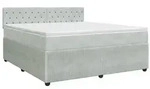 vidaXL Boxspringbett mit Matratze Hellgrau 180 x 200 cm Samt