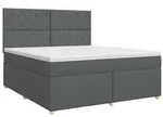 vidaXL Boxspringbett mit Matratze Dunkelgrau 140 x 190 cm Stoff