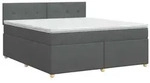 vidaXL Boxspringbett mit Matratze Dunkelgrau 180 x 200 cm Stoff