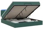 vidaXL Ottoman-Bett mit Matratze und LED Dunkelgr&uuml;n 180 x 200 cm Samt