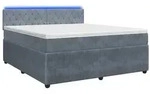 vidaXL Boxspringbett mit Matratze Dunkelgrau 180 x 200 cm Samt