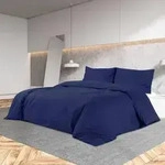 vidaXL Bettw&auml;sche-Set Marineblau 200x220 cm Baumwolle