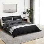 vidaXL Bettw&auml;sche-Set Schwarz und Wei&szlig; 260x240 cm Baumwolle