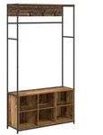vidaXL Garderobenst&auml;nder mit Schuhbank Altholz 100 x 32 x 180,5 cm