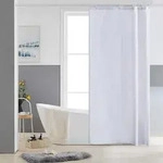 Schmaler Duschvorhang Polyester Stoff 90x180 Wei&szlig; wasserabweisend mit