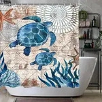 Duschvorhang Meeresschildkr&ouml;te 180x200cm Antischimmel Polyester