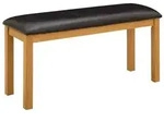 vidaXL Esstischbank 95 x 32 x 45 cm Massivholz Eiche Schwarz