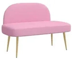 vidaXL Gepolsterte Bank mit R&uuml;ckenlehne Rosa 110 x 60 x 76 cm
