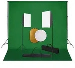 vidaXL Fotostudio-Set mit Softboxen, Hintergrundsystem und Reflektor