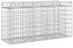 vidaXL Gabionen Hochbeet Silber 150 x 50 x 80 cm Verzinkter Stahl