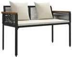 vidaXL Bank Outdoor Schwarz und Cremewei&szlig; 117 x 54 x 74,5 cm
