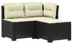 vidaXL 3-Sitzer Garten Sofa mit Kissen Rattan-Look PP Anthrazit