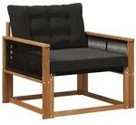 vidaXL Outdoor-Sofagarnitur Massives Akazienholz und Textilene Natur
