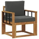vidaXL Outdoor-Sofa Massives Akazienholz und Polyester Natur