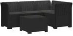 vidaXL 4-Sitzer Garten Sofa mit Kissen Rattan Look PP Anthrazit