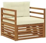 vidaXL Outdoor-Sofagarnitur Massives Akazienholz und Polyester Natur