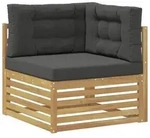 vidaXL Outdoor Ecksofa Massivholz Akazie Wei&szlig;