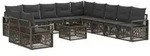 vidaXL Gartensofa-set 12 pcs Grau Poly-Rattan