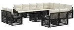 vidaXL Gartensofa-set 13 stk. Schwarz und Cremewei&szlig; Poly-Rattan