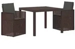 vidaXL Garten Essgruppe mit Kissen 3 pcs Braun und Anthrazit PP