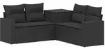vidaXL Sofa Set 5 stk. Schwarz Polyrattan und Stahl