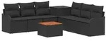 vidaXL Sofa Set 8 stk. Schwarz Polyrattan und Stahl