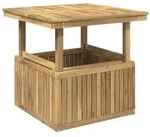 vidaXL Gartenkaffee Tisch aus massivem Akazienholz h&ouml;henverstellbar