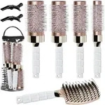 Haar-Rundb&uuml;rste Set F&ouml;hnen Glattes Welliges Haarstyling Antistatische