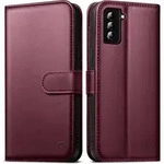 Handyh&uuml;lle Galaxy S21 Leder Wallet F&uuml;r Samsung Galaxy S21 Weinrot