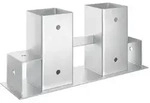 Hilfsmittel f&uuml;r Holzstapel 12 St&uuml;ck Silber 34 x 10 x 15 cm Stahl