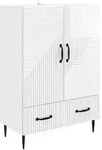 vidaXL Sideboard Hochglanz Wei&szlig; 66 x 34,5 x 95 cm Holzwerkstoff