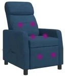 vidaXL Massage Relaxsessel Blau Stoff