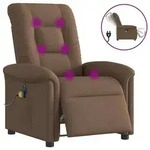 vidaXL Massagesessel Elektrisch Braun Stoff