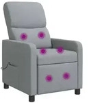 vidaXL Massage Relaxsessel Hellgrau Stoff