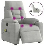 vidaXL Massagesessel Elektrisch Hellgrau Mikrofasergewebe