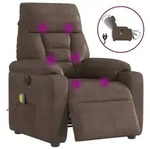 vidaXL Massagesessel Elektrisch Braun Mikrofasergewebe