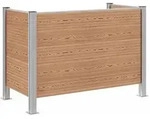 vidaXL M&uuml;lltonnenzaun Braun 161 x 85 x 115 cm Aluminium und WPC