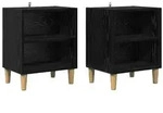 vidaXL Bettschrank 2 pcs Schwarz Eichen-Optik 40 x 30 x 50 cm