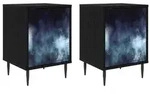 vidaXL Nachttisch RAALTE 2 stk. Schwarz Eichen-Optik 36 x 33 x 51 cm