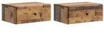 vidaXL Wandmontierter Nachttisch 2 pcs Altholz 49 x 34,5 x 20 cm