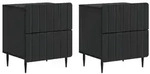 vidaXL Nachttisch 2 pcs Schwarz 43 x 34,5 x 49,5 cm Holzwerkstoff