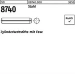 Zylinderkerbstift ISO 8740 m.Fasen 8 x 50 Stahl