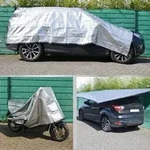 6x7 m Alu Schattennetz Auto Abdeckung - Hitzeschutz Hund - Sonnensegel Camping